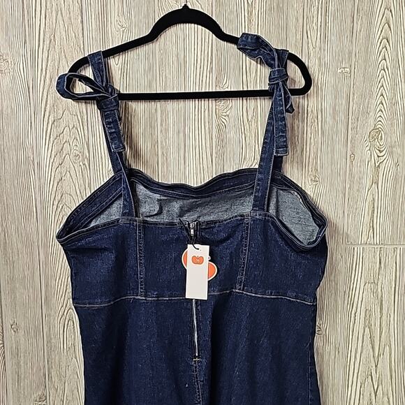 Cider Denim Bowknot Mini Dress Fit & Flare Womens Plus Size 3XL NEW - Picture 5 of 12